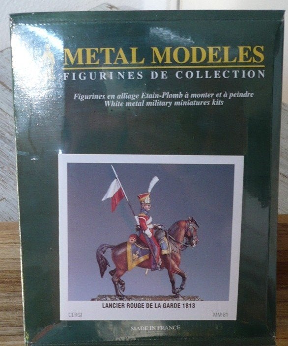 tinnen soldaatje Lancier rouge de la Garde 1813 à cheval, Ophalen of Verzenden, Nieuw, Groter dan 1:35, Figuur of Figuren