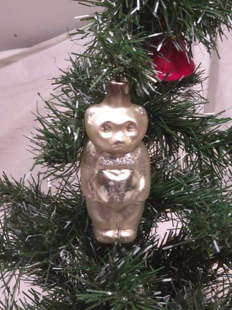 Mooie vintage kerstbal beertje., Diversen, Kerst, Ophalen of Verzenden, Zo goed als nieuw
