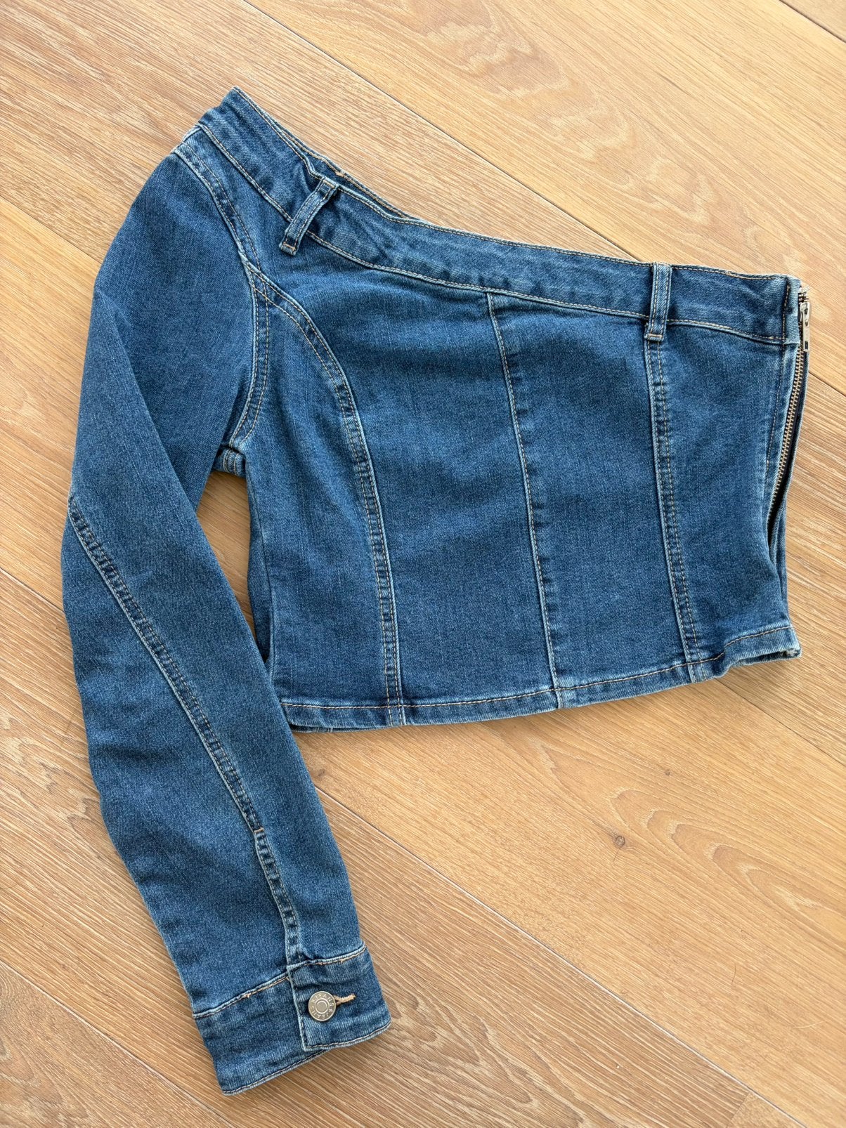 LAULIA jeans top met 1 lange mouw mt 34, Parijs, Zo goed als nieuw, Maat 34 (XS) of kleiner, -