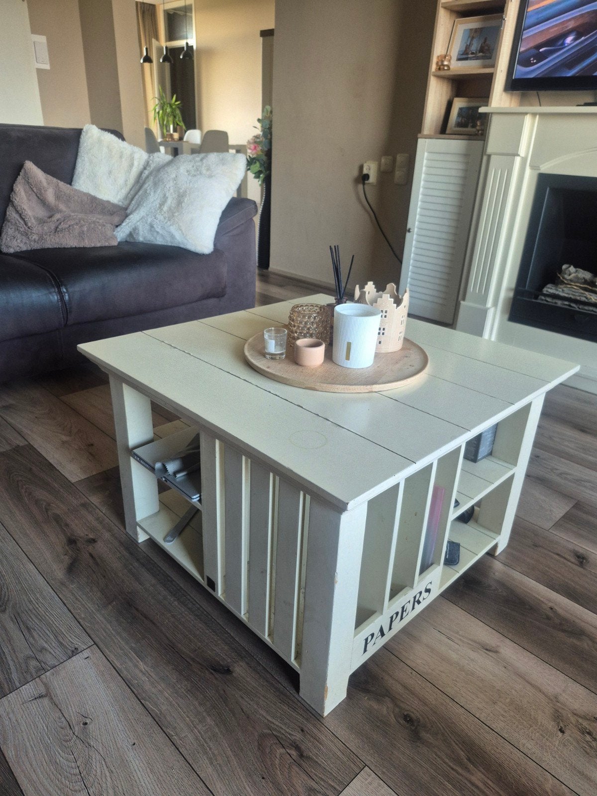 Riviera Maison salontafel - Gebruikt, maar nog goed!, Ophalen, Gebruikt, Vierkant