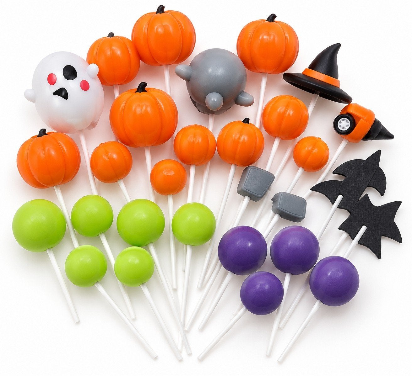 Halloween Taartdecoraties Set - Pompoen, Spook, Heks, Overige thema's, Nieuw, Meerkleurig, Ophalen of Verzenden