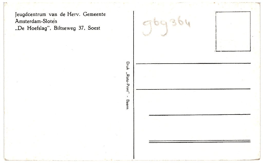 969364	De Ruif	Soest	De Hoefslag	Biltseweg 37	 onbeschreven, Ophalen of Verzenden, 1940 tot 1960, Ongelopen, Utrecht