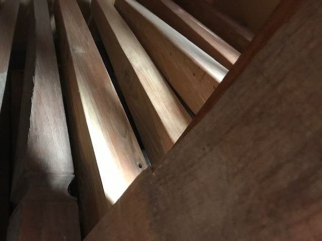 hout reparatie oud teak b.v. boot tafelpoten, Ophalen, Gebruikt