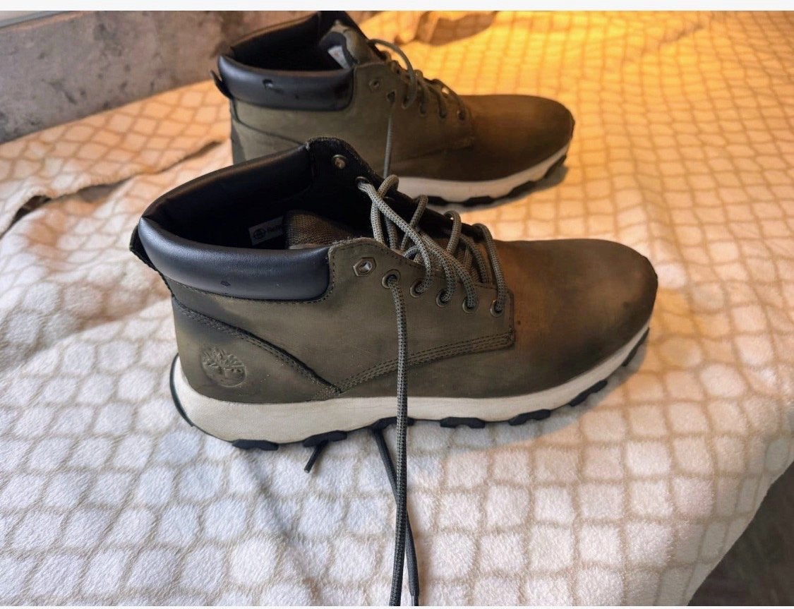 Timberland heren schoenen maat 44 olijfgroen, Ophalen of Verzenden, Zo goed als nieuw, Overige kleuren, Boots