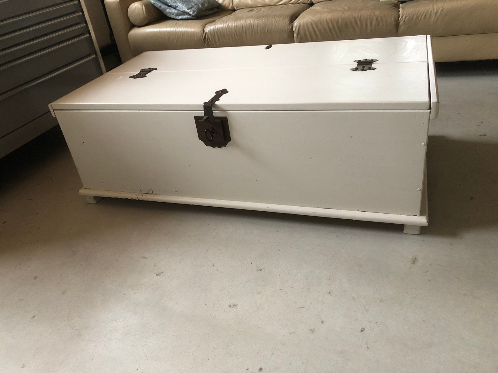 Opbergkist - salontafel, Ophalen, Gebruikt, 100 tot 150 cm, 50 tot 75 cm