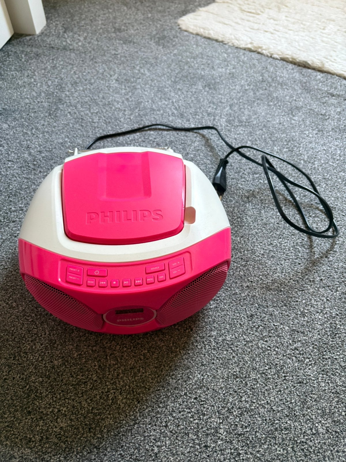 Philips AZ215C - Radio/CD-speler - Roze, Verzenden, Zo goed als nieuw, Radio, Met cd-speler