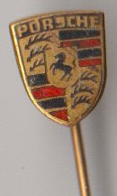 Porsche emaille- goudkl. speld in gave staat. vintage, Verzenden, Zo goed als nieuw, Transport