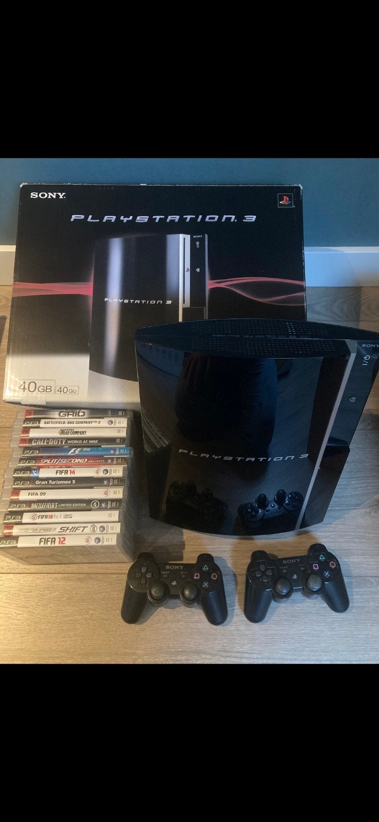 playstation 3, Ophalen, Zwart, Met 2 controllers, Gebruikt