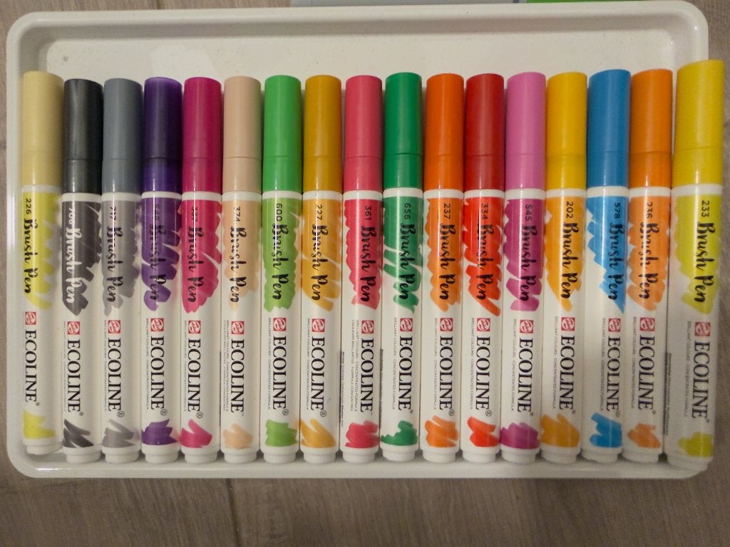 Ecoline brushpennen (28 stuks), Ophalen of Verzenden, Zo goed als nieuw, Potlood of Stift