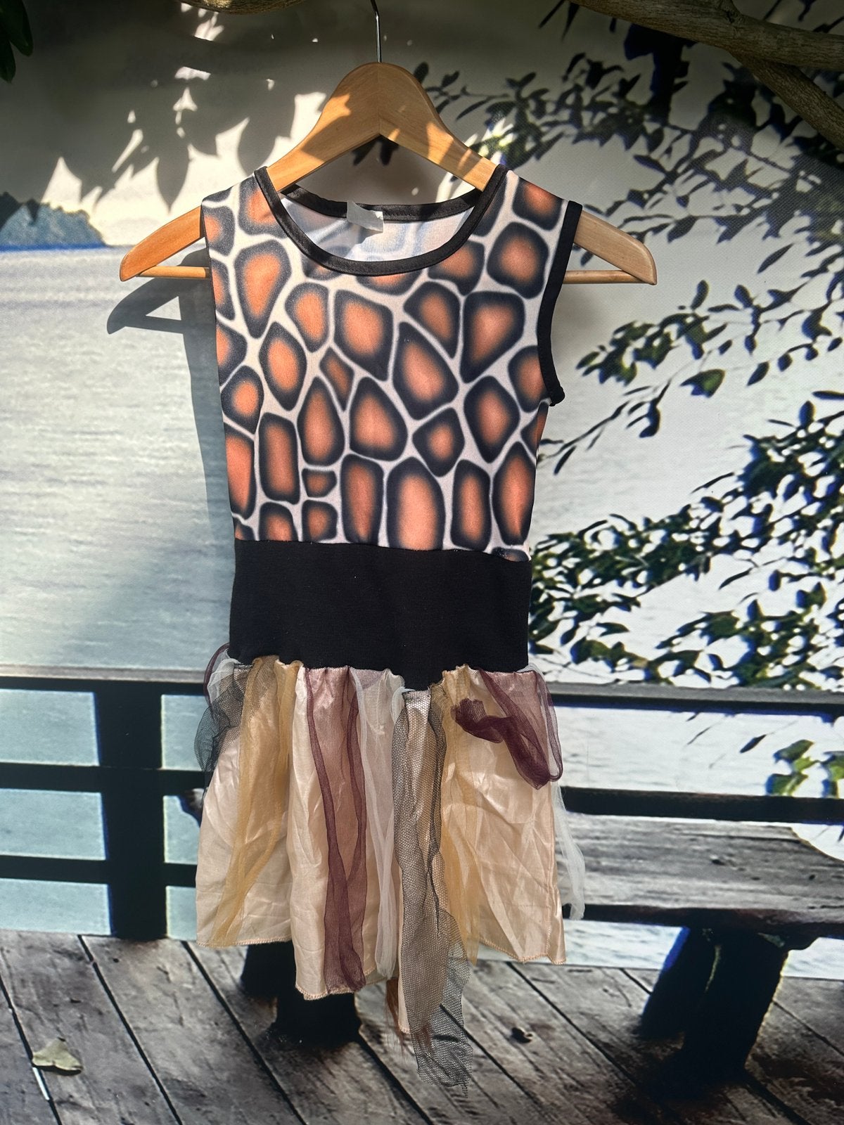 Giraffe verkleedjurk maat 110 tot 122, Ophalen, Zo goed als nieuw, 110 t/m 116, Meisje