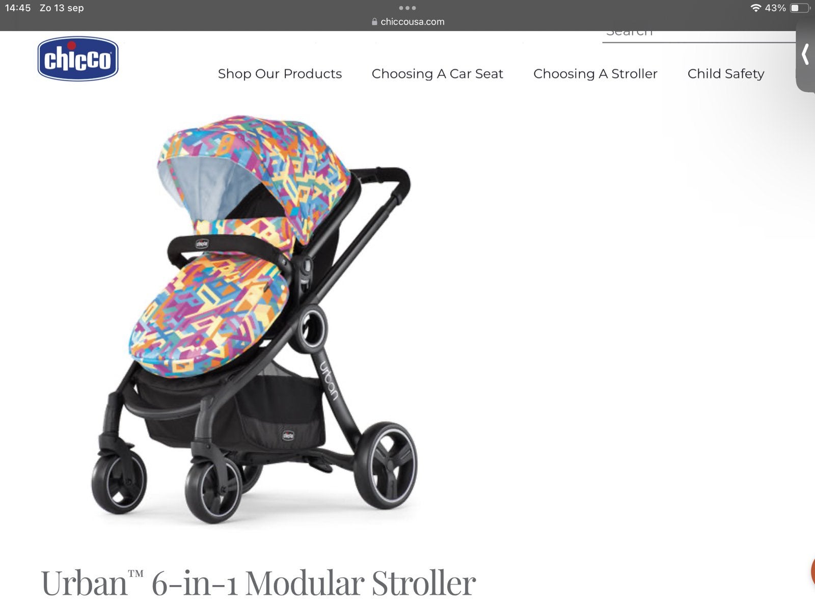 Chicco Urban 6-in-1 Modulaire Kinderwagen/Buggy Autostoeltje, Gebruikt, Combiwagen, Met autostoeltje, Ophalen