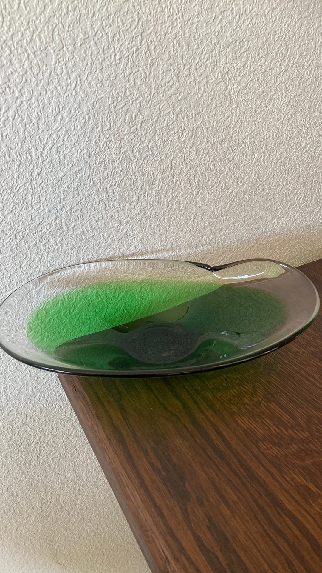 Groene Spinar schaal glasblazerij Skrdlovice, jaren '70, Ophalen of Verzenden