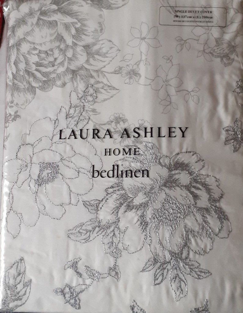 Laura Ashley "Colette" 1 pers overtrek - nieuw, Eenpersoons, Wit, Dekbedovertrek, Katoen