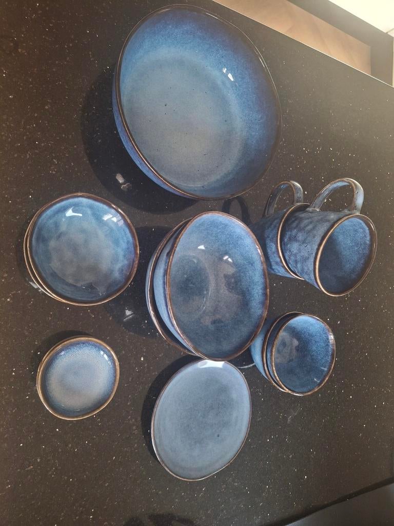 Toscane servies blauw Xenos, Ophalen of Verzenden, Glas, Overige stijlen