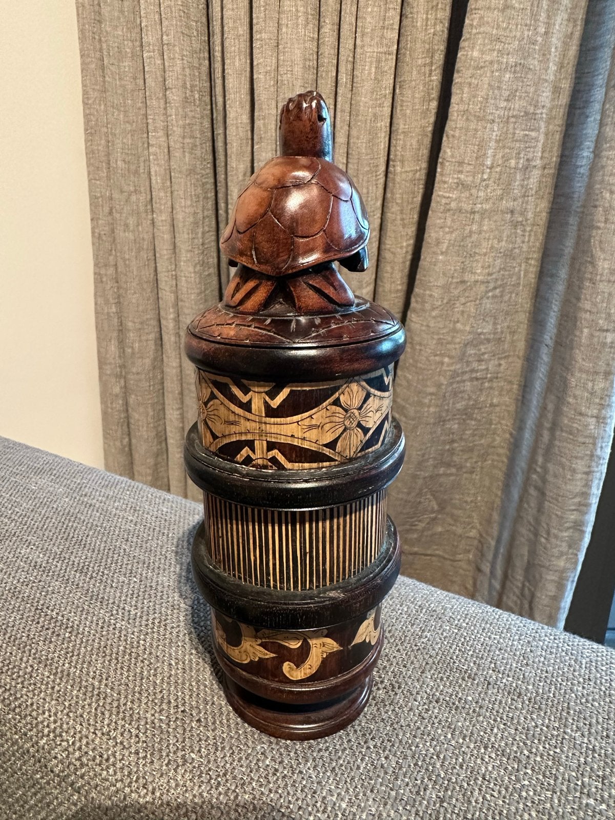 Unieke  Bamboe Batak Opiumcontainer - 25 cm, Doos, Ophalen of Verzenden, Indonesië, Gesneden