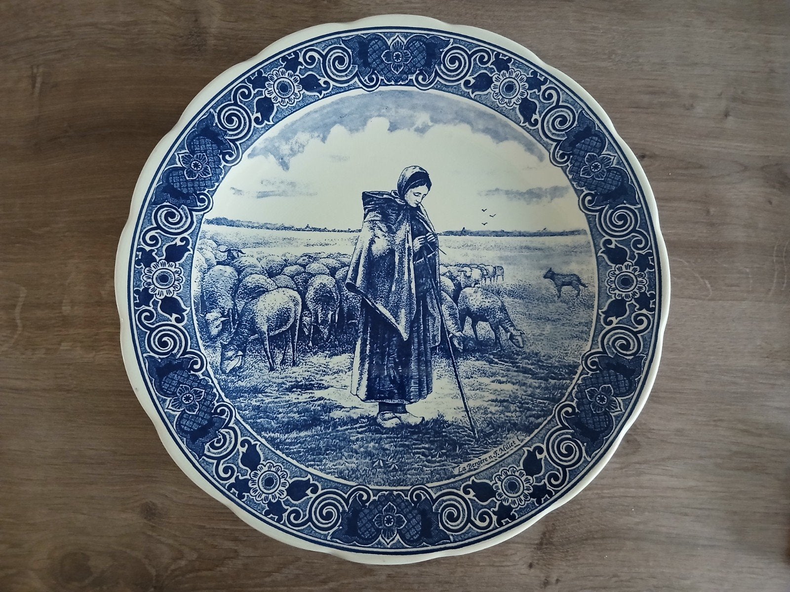 Delfts Blauw groot wandbord 33 cm, Ophalen of Verzenden