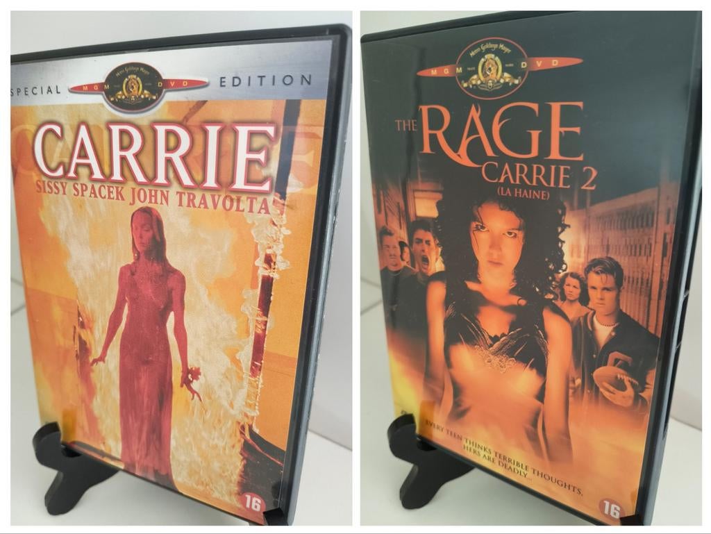 Carrie - 1976 + Carrie 2 - The Rage 1999, 1960 tot 1980, Vanaf 16 jaar, Zo goed als nieuw, Ophalen