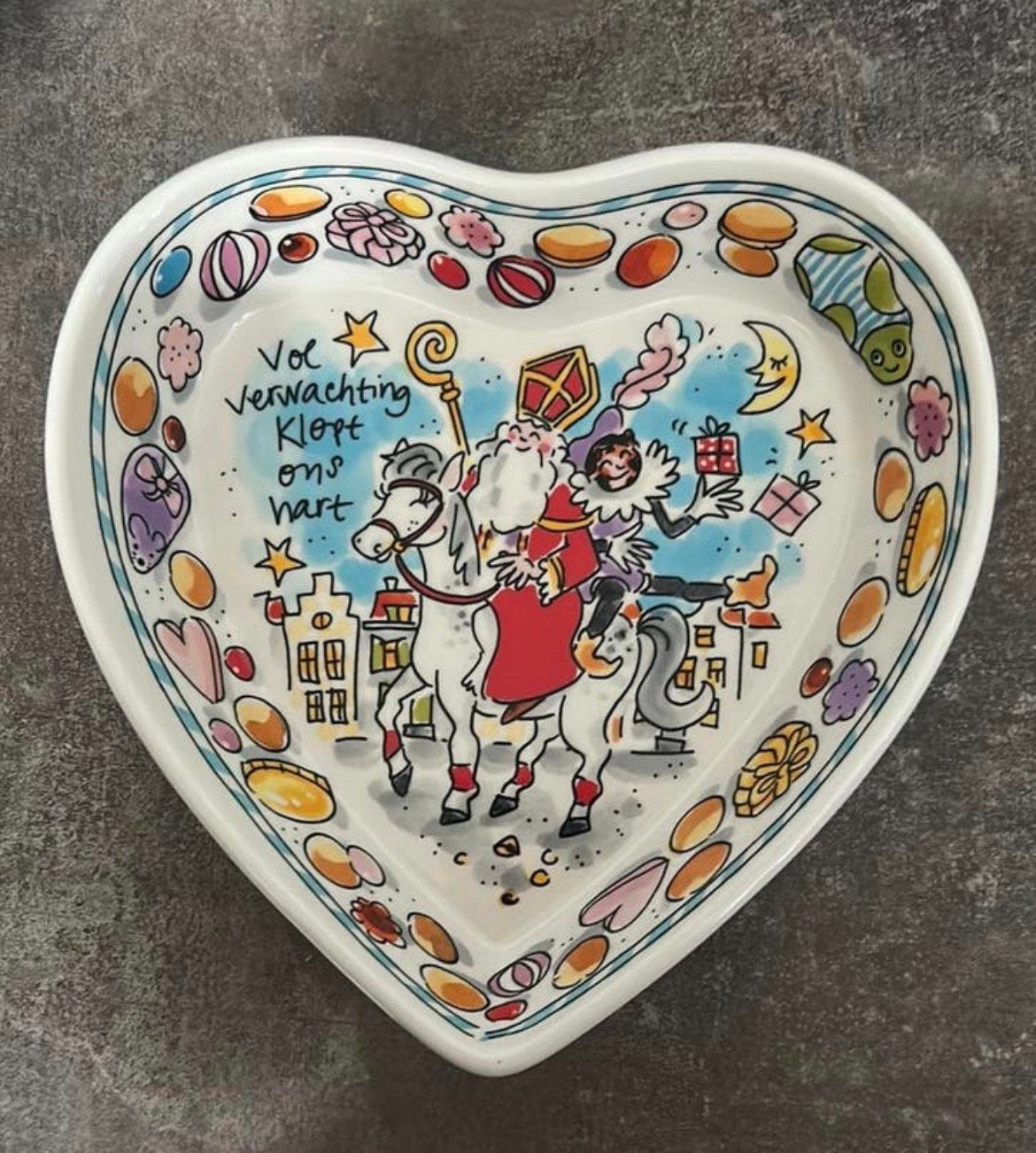 Blond amsterdam hart schaal sinterklaas., Huis en Inrichting, Keuken | Servies, Blond Amsterdam, Nieuw, Ophalen of Verzenden, Schaal of Schalen