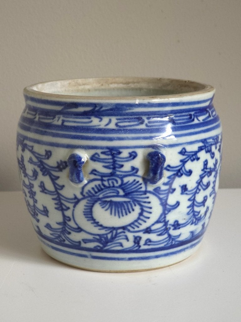 Antieke Chinese blauw-wit gemberpot - 19e eeuw, Ophalen of Verzenden