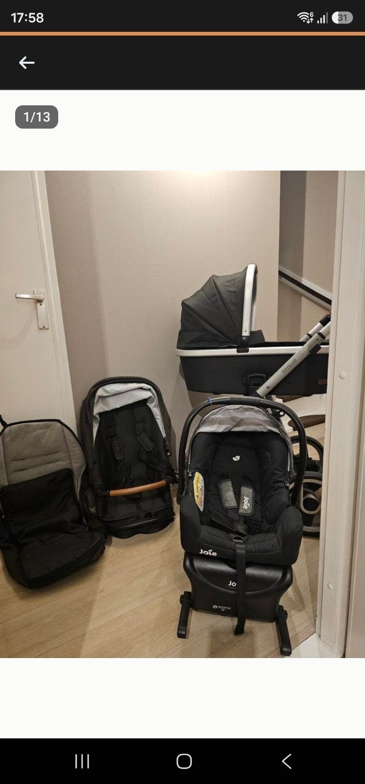Mutsy kinderwagen compleet + autostoel, Ophalen, Gebruikt, Mutsy, Verstelbare duwstang