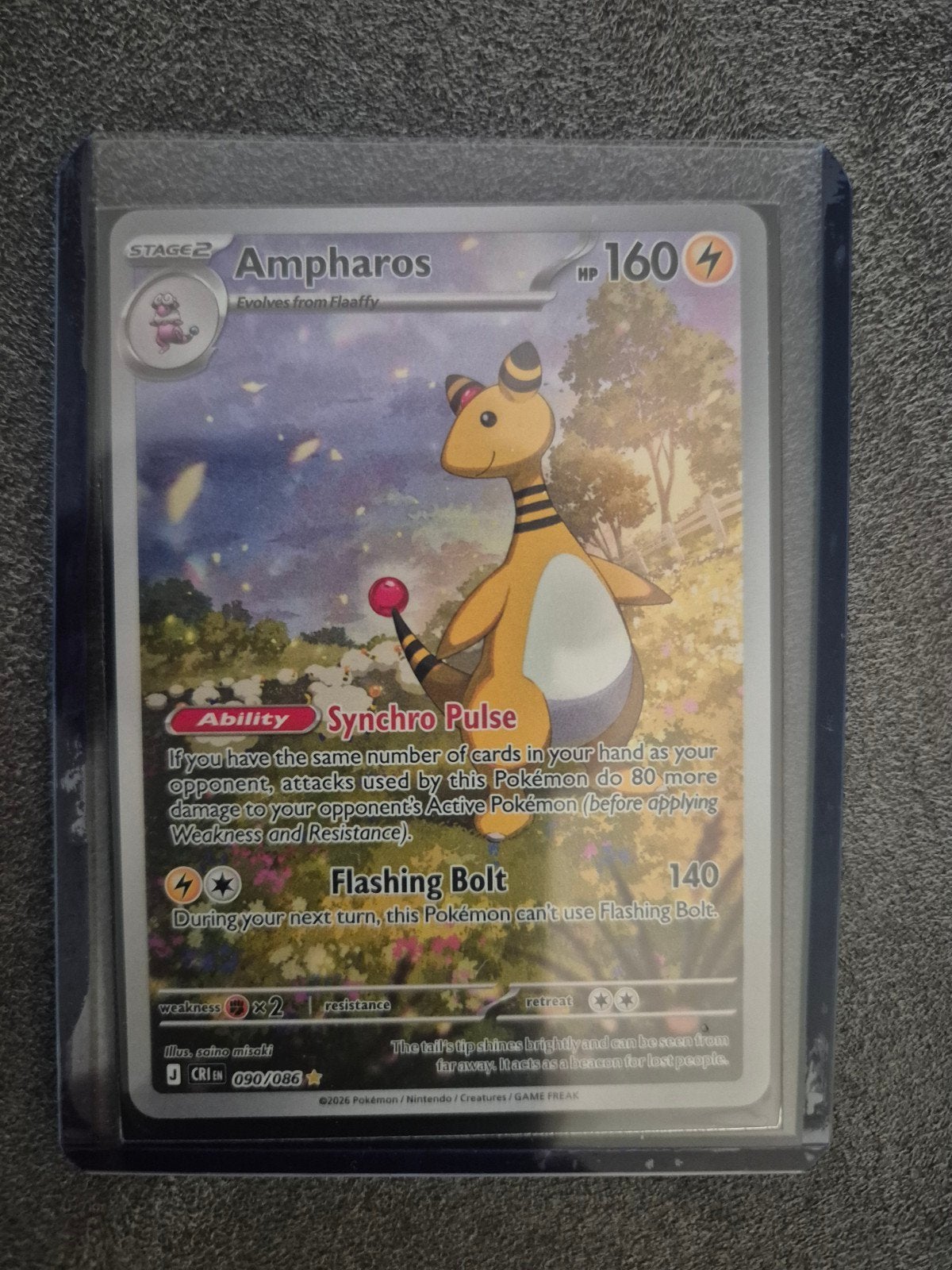 Pokémon Kaart: Ampharos 090/086, Ophalen of Verzenden, Zo goed als nieuw, Losse kaart