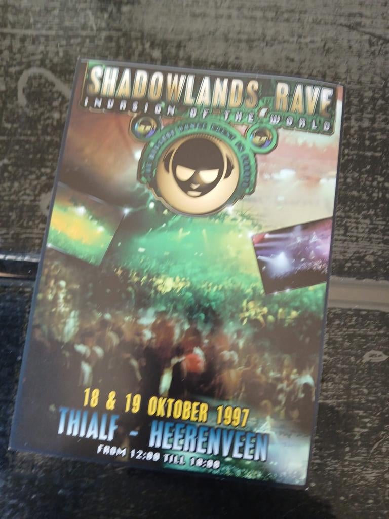 Flyer shadowlands rave 1997, Verzamelen, Gebruikt, A4 of kleiner, Vierkant, Ophalen of Verzenden
