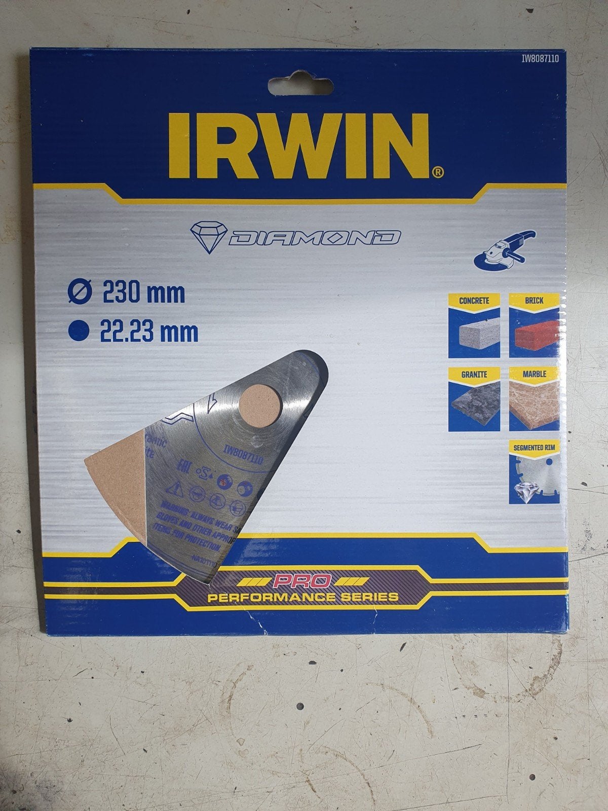 IRWIN Diamond Doorslijpschijf 230mm voor diverse materialen, Ophalen of Verzenden, Nieuw, Overige typen, IRWIN