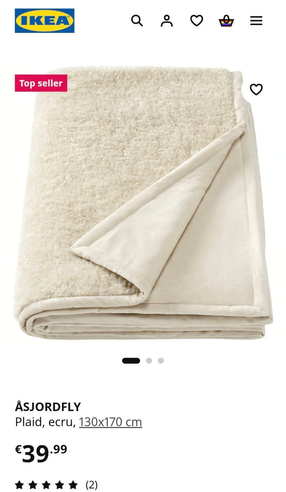 2 Ikea Plaids / Dekens. Åsjordfly. Nieuw in de verpakking!!, Ophalen of Verzenden, Nieuw
