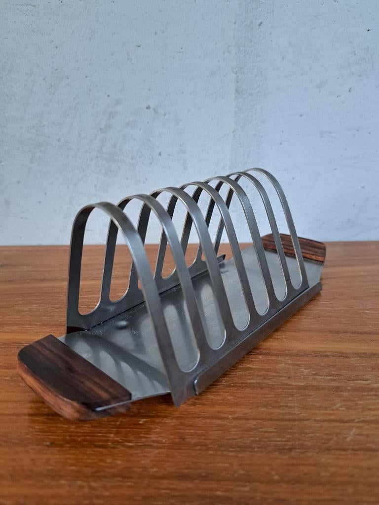 Vintage toastrek rvs en hout jaren 60/70, Ophalen of Verzenden, Huis en Inrichting