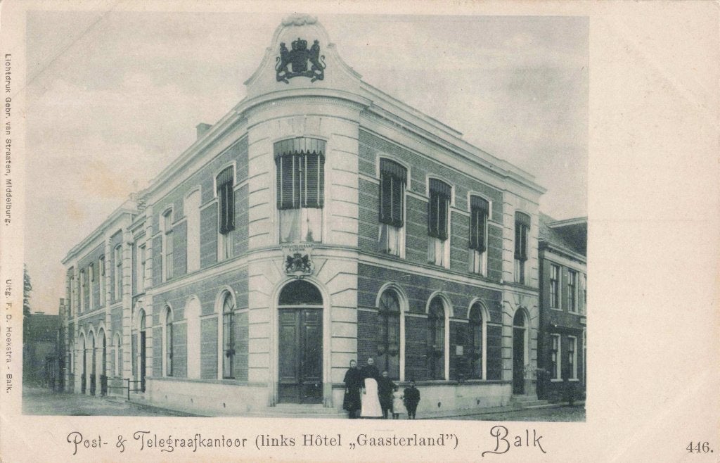 Balk Postkantoor en Hotel Gaasterland B3440, Ophalen, Voor 1920, Ongelopen, Friesland