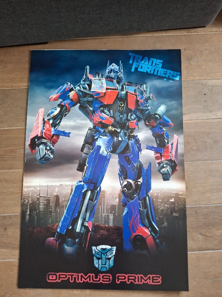 Poster transformer optimus prime, G1, Ophalen, Zo goed als nieuw, Autobots