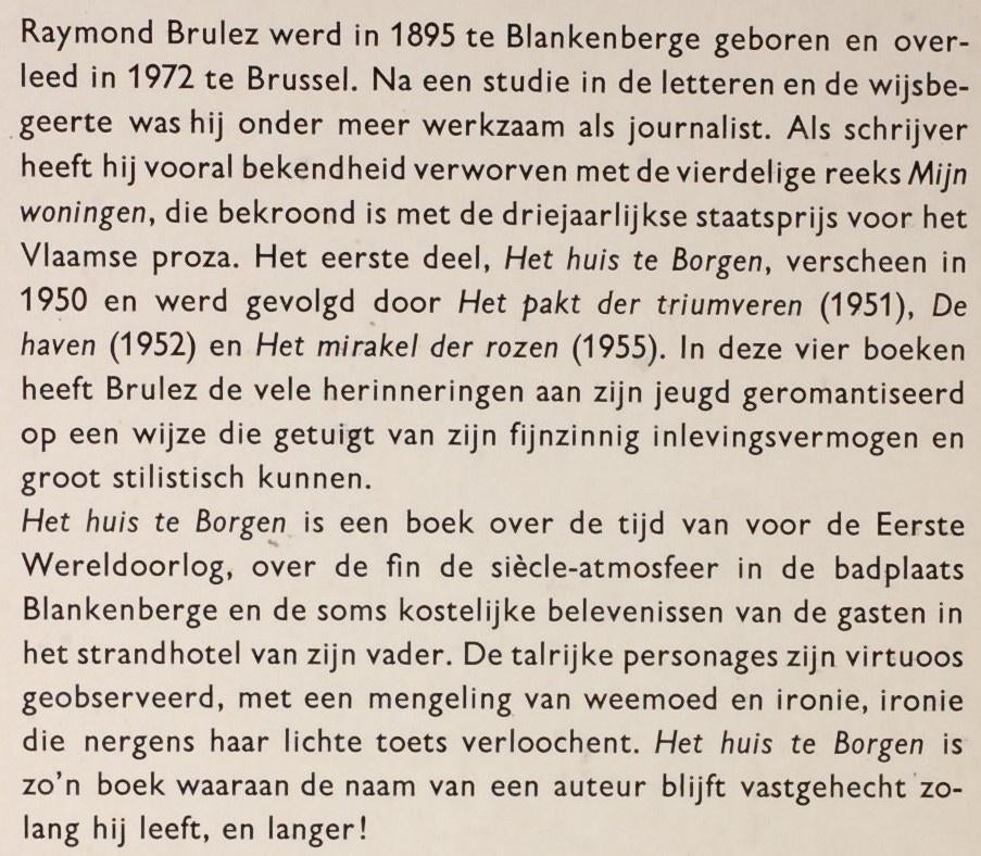 Het huis te Borgen - Raymond Brulez (1975), Verzenden, Gelezen, België