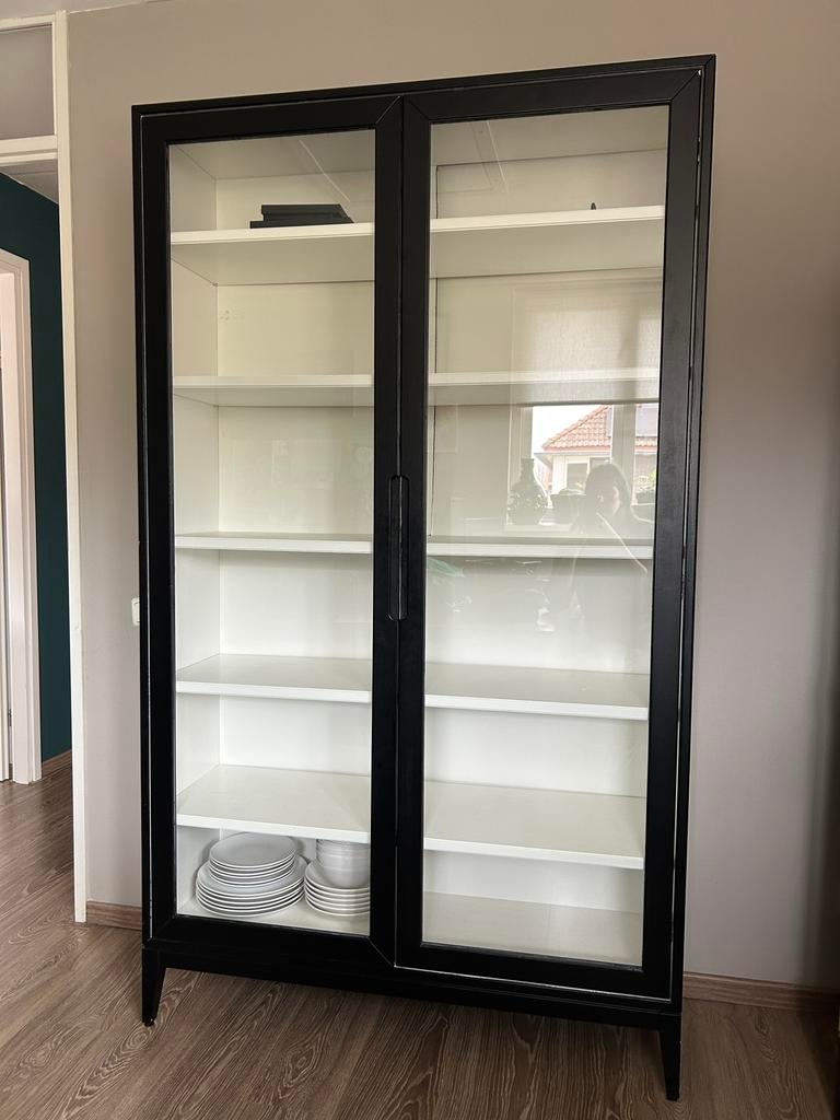 Vitrinekast Ikea Regissör, Huis en Inrichting, Ophalen, 100 tot 150 cm, 200 cm of meer, Zo goed als nieuw