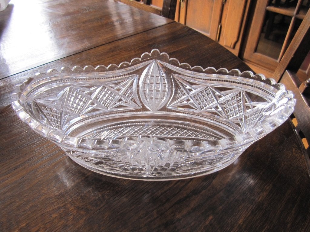 Prachtige antieke cristal Val St Lambert jardiniere -, Verzenden