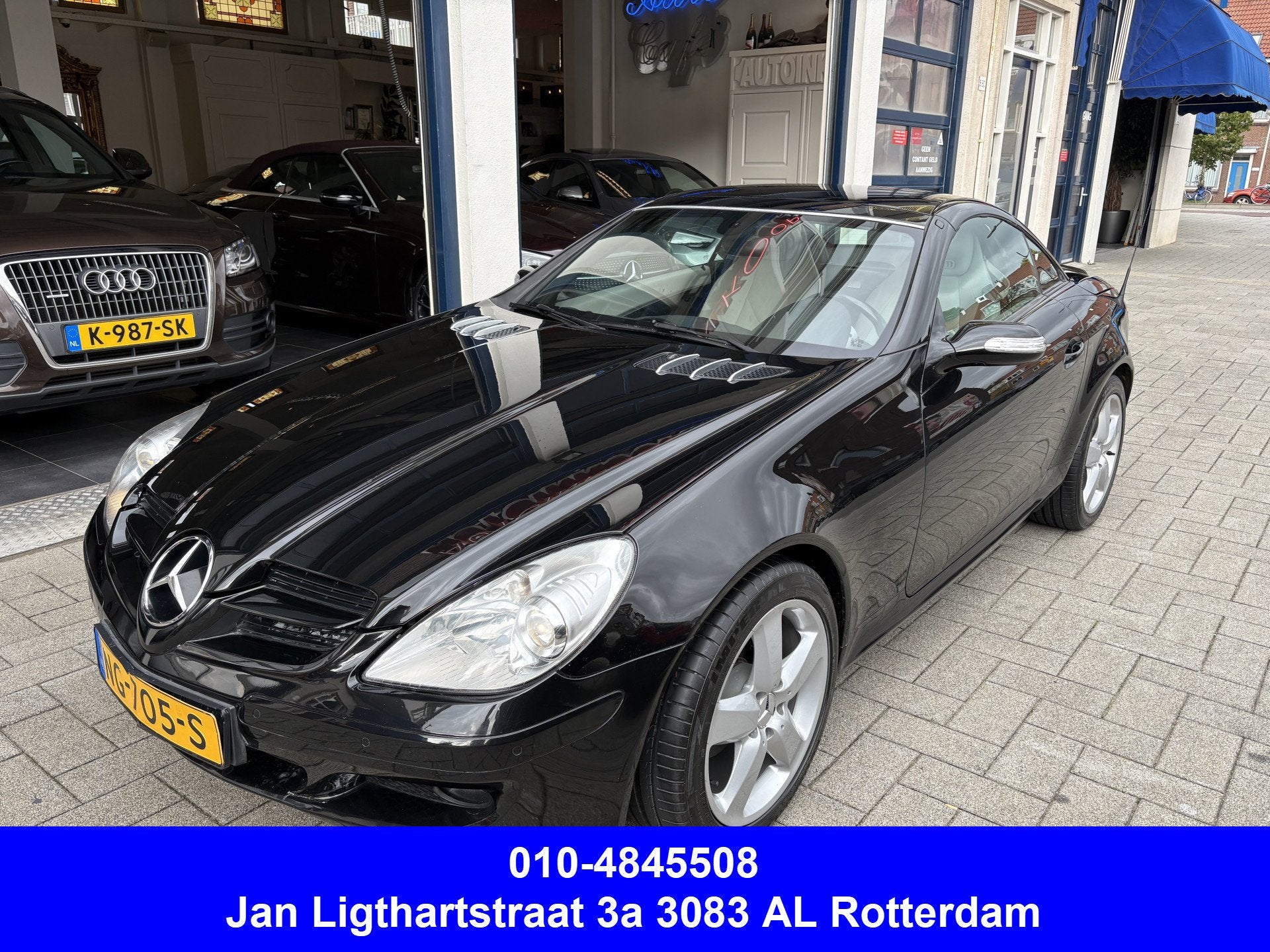 Mercedes-Benz SLK 200 K. LEDER/CLIMA/ST.VERW/AIRSCARF, Achterwielaandrijving, Gebruikt, 4 cilinders, Zwart