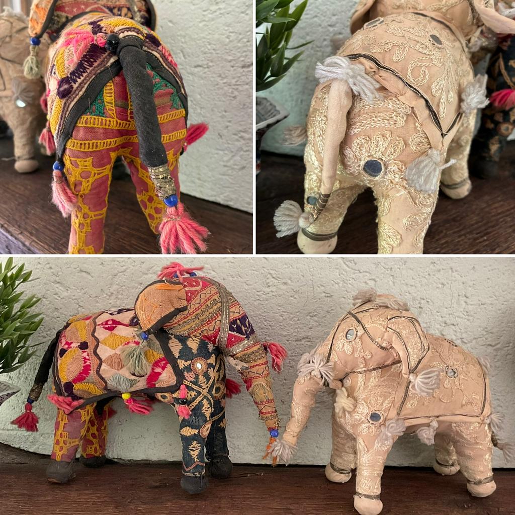 🌿”2 ANTIEK/OUDE KLEINE OLIFANTJES”🌿 INDIA🌿ca 1960, Verzenden
