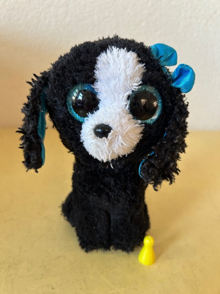 Ty Beanie Boos Tracey Hond Knuffel - Zwart/Blauw, Zwart, Zo goed als nieuw, Wasbaar, Klein (minder dan 20 cm)