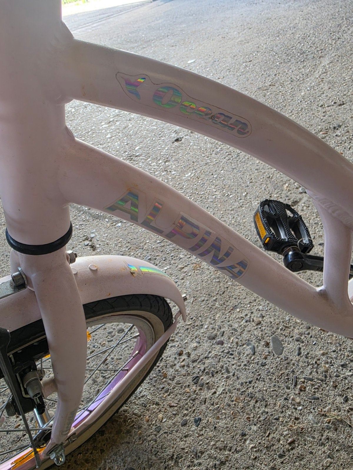 Alpina kinderfiets 16 inch - Roze met mandje, Ophalen, Terugtraprem, Gebruikt, Alpina