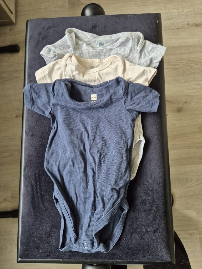 babykleding, set rompers (3 stuks) maat 50/56, Ophalen, Gebruikt, Maat 50