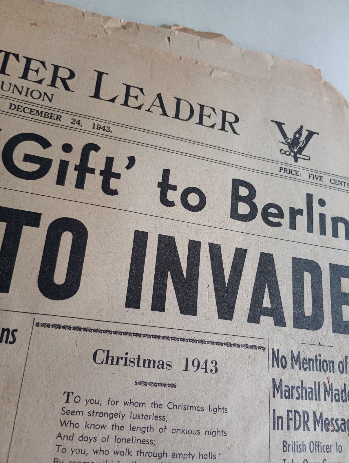 Engelse RAF aanval op Berlijn. Engelse krant, Verzamelen, ., Ophalen of Verzenden, Luchtmacht, .