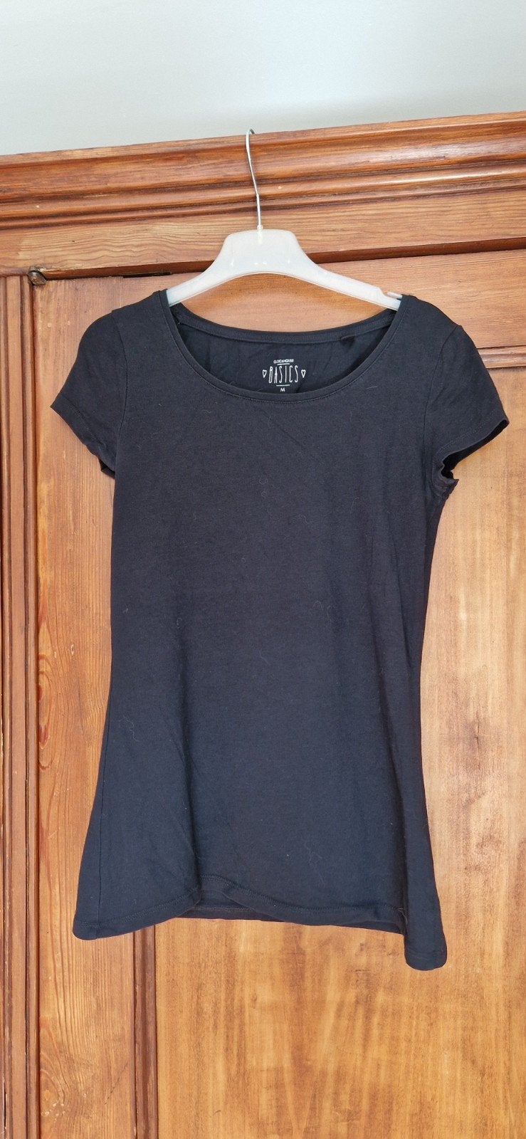 Zwart T-shirt met korte mouwen - Clockhouse Basics, Maat 38/40 (M), Zwart, Clockhouse Basics, Ophalen of Verzenden