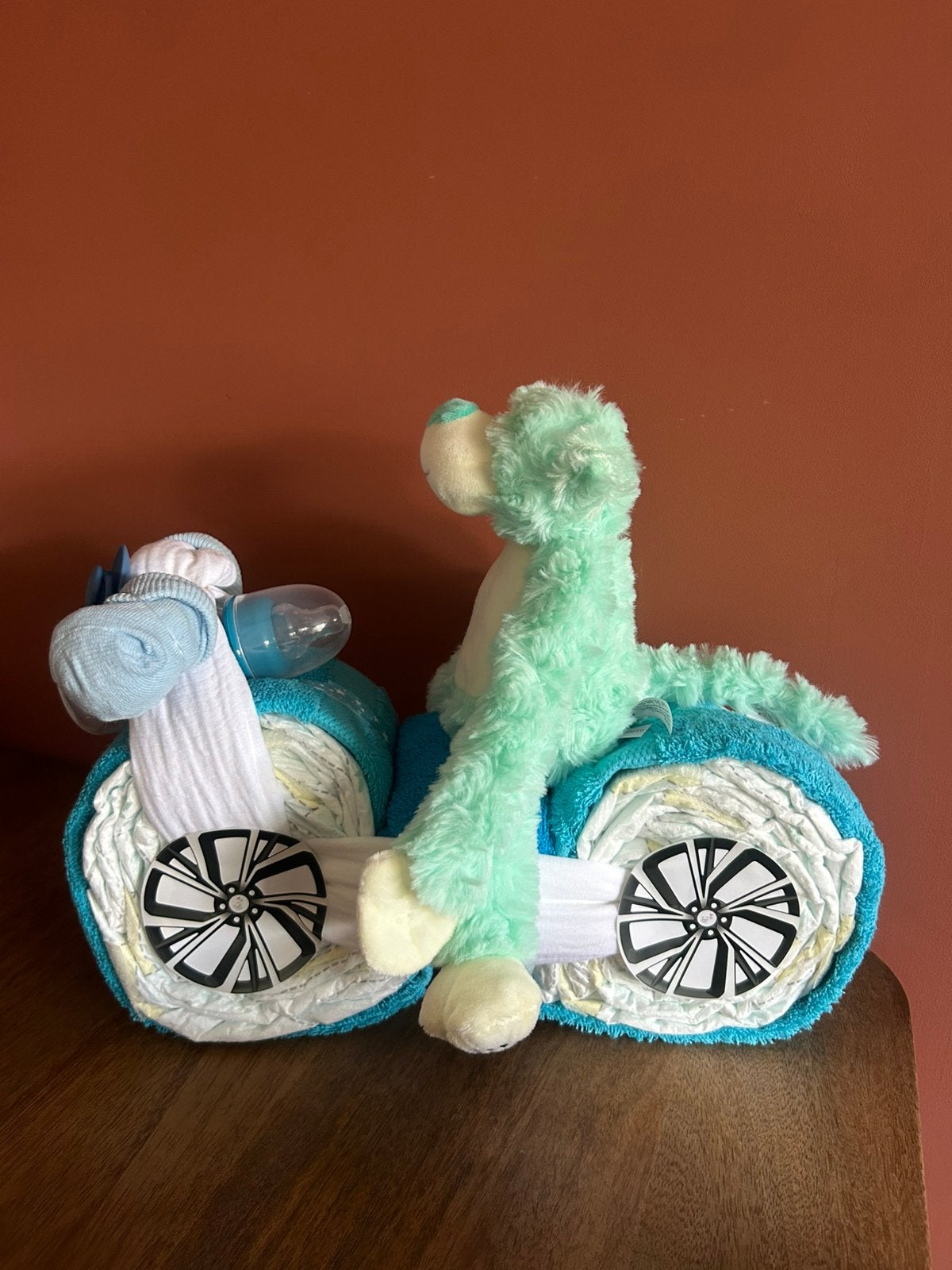 Luiertaart jongen motor/brommer kraamcadeau, Ophalen of Verzenden, Nieuw, Kraamcadeau