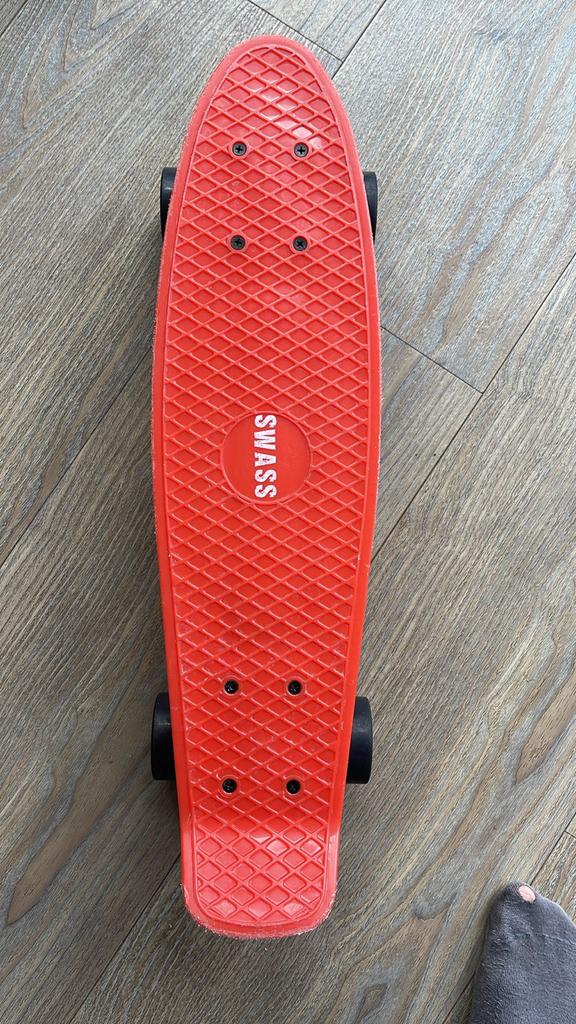 Rood Penny Board - Swiss Vinyl Cruiser, Ophalen, Zo goed als nieuw, Skateboard