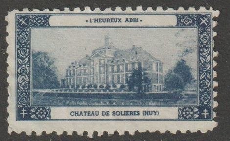 België sluitzegel Chateau de Solières tehuis gehandicapten, Ophalen of Verzenden, Postfris, Zonder gom, Overig
