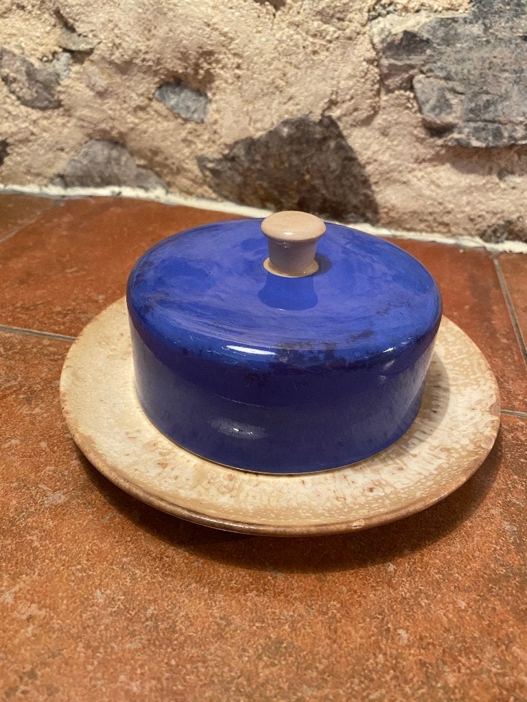 Brocante ronde botervloot Villeroy & Boch gemarmerd motief, Antiek en Kunst, Ophalen of Verzenden