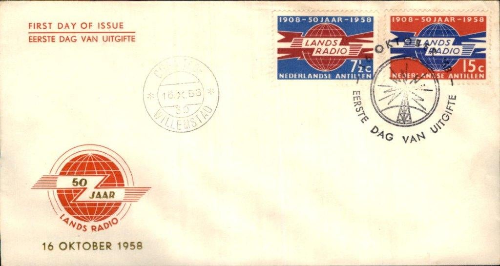 Nederlandse Antillen - FDC - 1958, Postzegels en Munten, Brieven en Enveloppen | Nederland, Verzenden, Envelop