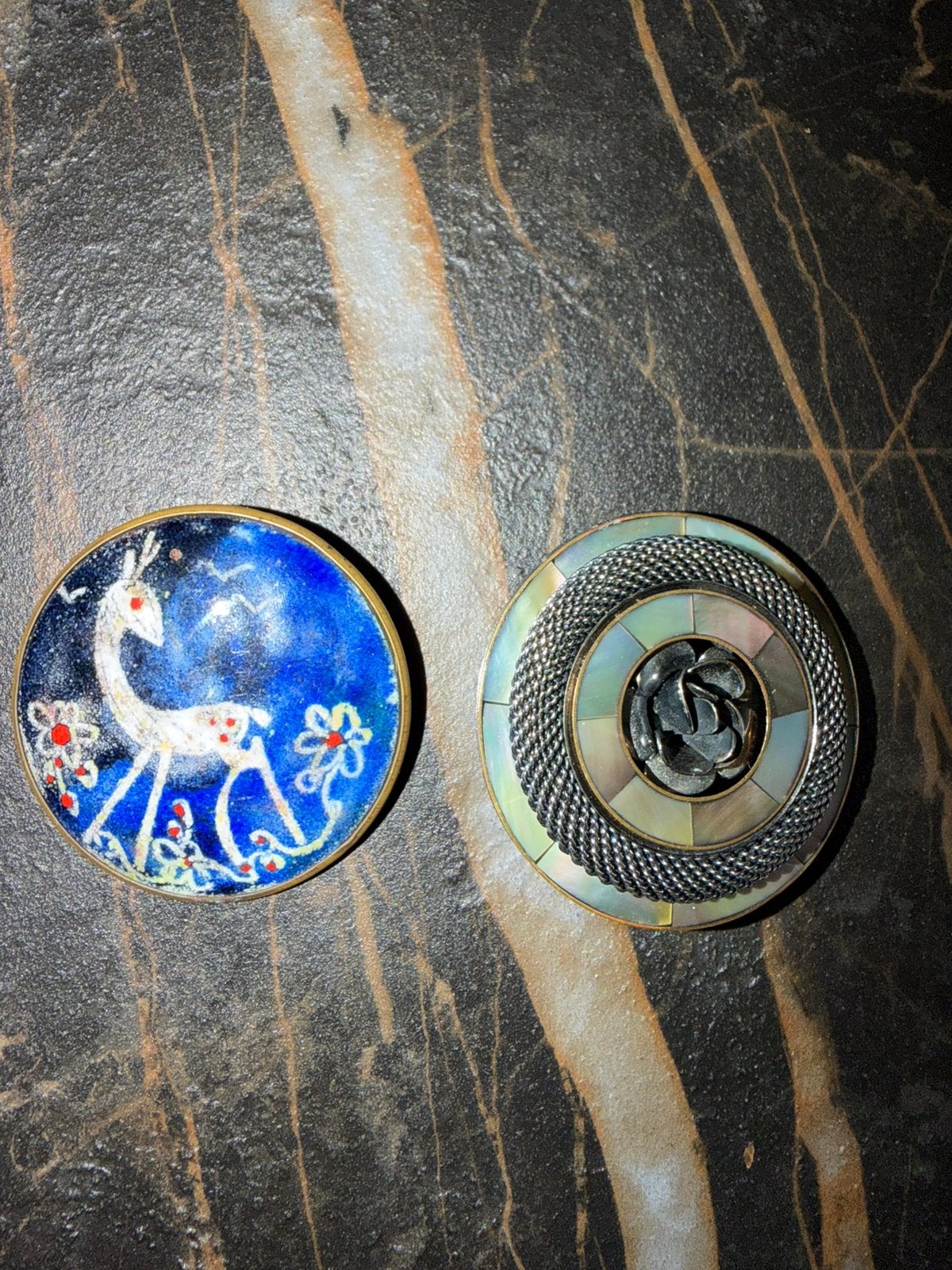2 Vintage design broches | Ermani Bulatti & Made in Milano, Ophalen of Verzenden, Zo goed als nieuw