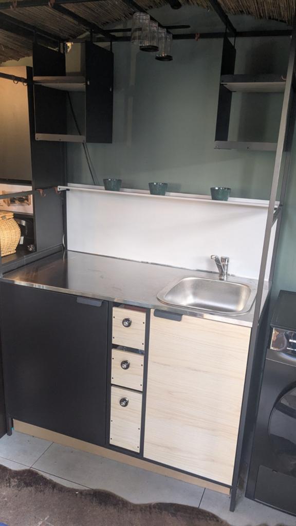 IKEA KITCHENETTE ÄSPINGE NIET GEBRUIKT, Gebruikt, Zwart, Enkelwandige keuken, Ophalen of Verzenden