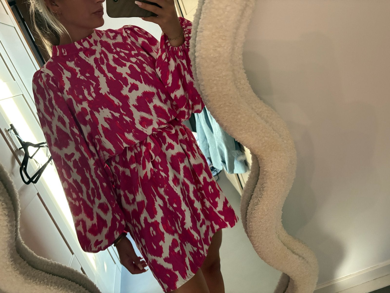 Refined Department jurk roze/wit print maat l/xl, Maat 42/44 (L), Ophalen of Verzenden, Zo goed als nieuw, Roze