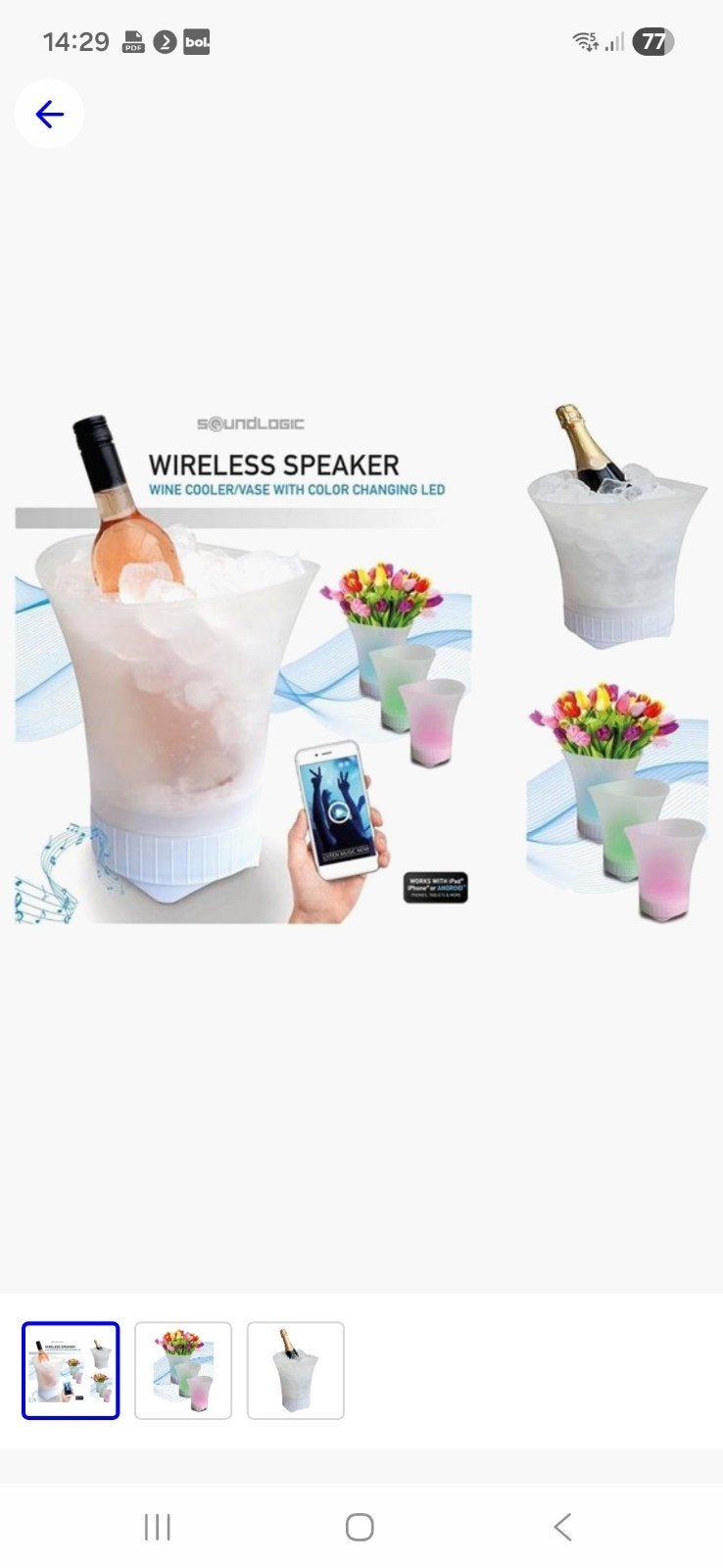 Draadloze Bluetooth Speaker & Cooler met Lichteffecten, Nieuw, Draagbare speaker, Bluetooth, Minder dan 60 watt